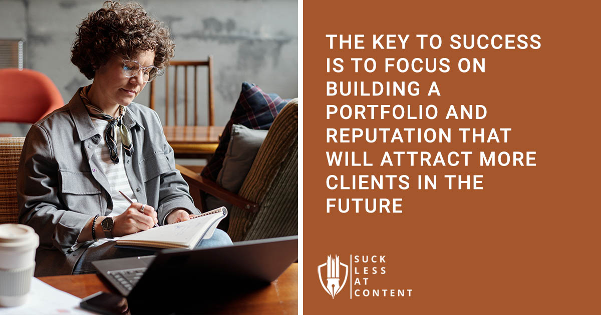 To make money online from writing, build a portfolio that attracts clients